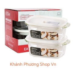 Bộ 3 hộp thủy tinh Lock&Lock 550ml kèm túi giữ nhiệt