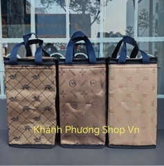 Bộ 3 hộp thủy tinh vuông 520ml kèm túi giữ nhiệt dày