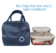 Bộ 2 hộp thủy tinh Lock&Lock chia ngăn kèm