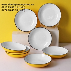 bộ chén tô dĩa sứ vàng - bộ chén tô dĩa sứ