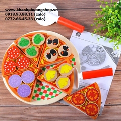 bộ đồ chơi bánh pizza gỗ cho bé - đồ chơi bánh pizza gỗ