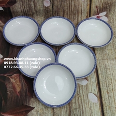 chén nước chấm viền xanh sứ Minh Long - chén nước chấm sứ Minh Long viền xanh