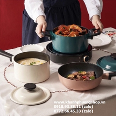 bộ nồi chảo Decore lock&lock xài bếp từ - bộ nồi chảo Decore Lock&Lock 3 món