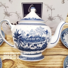 bộ ấm trà gốm sứ Minh Long Hoàng Cung Hồn Quê - bộ ấm trà gốm sứ Minh Long