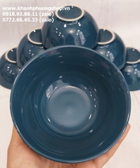 chén sứ pastel màu xanh đen - chén sứ màu xanh đen