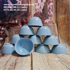 bộ 10 chén cơm sứ màu xanh ngọc - chén sứ màu xanh ngọc