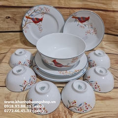 bộ tô chén dĩa Quả Đầu Mùa sứ Minh Long 16 món - bộ bàn ăn quả đầu mùa sứ minh long