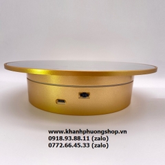 đế xoay trưng bày sản phẩm màu vàng gold 20cm tải nặng 3kg - đế xoay trưng bày
