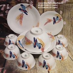 bộ chén tô dĩa sứ Đôi Bạn sứ Minh Long - bộ bàn ăn cao cấp sứ Minh Long