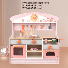 bộ đồ chơi bếp nhà gỗ cho bé - bộ đồ chơi kệ bếp gỗ cho bé