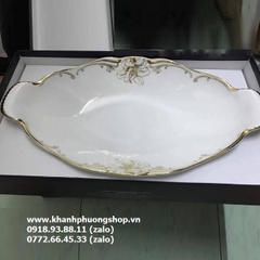 dĩa đựng trái cây đài cát hoa vàng sứ Minh Long - dĩa trái cây sứ Minh Long