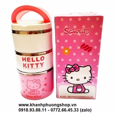 Hộp cơm giữ nhiệt 3 tầng mẫu hoạt hình - hộp cơm giữ nhiệt 3 tầng 1200ml