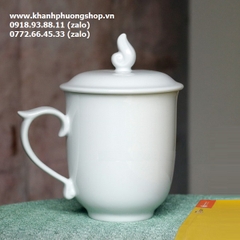 ly sứ có nắp Minh Long 0.3L - ca trà có nắp đậy sứ Minh Long