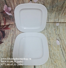 dĩa vuông sứ Minh Long 25, 33cm - dĩa sứ vuông lòng sâu minh long