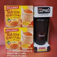 combo 2 hộp cà phê và trà sữa trân châu tặng kèm ly giữ nhiệt 2 lớp