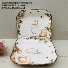 bộ chén tô dĩa sứ Cotton cao cấp, sang trọng - bộ bàn tô chén dĩa sứ đẹp