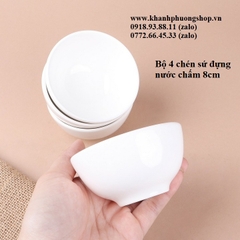 Bộ 4 chén sứ đựng nước chấm - chén sứ đựng nước chấm