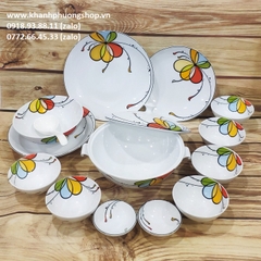 bộ chén tô dĩa sứ Daisy bóng bay sứ Minh Long - bộ chén tô dĩa sứ Minh Long