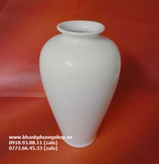 Bình hoa sứ Minh Long cao 25cm - bình hoa sứ trắng minh long 25cm