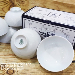 bộ 10 chén sứ trắng Minh Long - chén sứ Minh Long