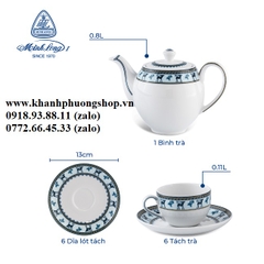 bộ ấm trà Camellia Lộc Lạc 0.8L sứ Minh Long - bộ ấm trà Lộc Lạc 0.8L sứ Minh Long