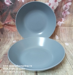 dĩa sứ tráng men gốm sứ Nhật cao cấp sâu lòng 23cm - dĩa sứ tráng men cao cấp 23cm