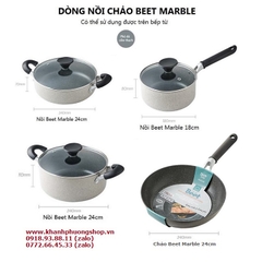 bộ nồi chảo beet lock&lock xài bếp từ - bộ nồi chảo lock&lock nấu bếp từ