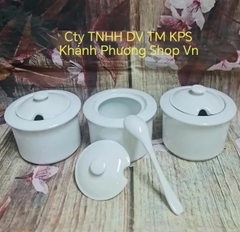 Hũ đựng sa tế, gia vị, đồ nêm gốm sứ Minh Long