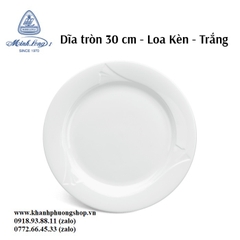 dĩa tròn loa kèn sứ Minh Long - dĩa tròn loa kèn 30cm