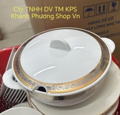 Thố cơm Hoa Hồng Sago gốm sứ Minh Long