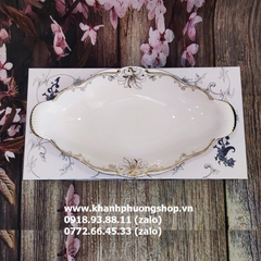 dĩa đựng trái cây đài cát hoa vàng sứ Minh Long - dĩa trái cây sứ Minh Long