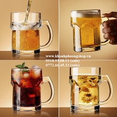 bộ 6 ly bia có quai cao cấp 400ml - bộ ly uống bia thuỷ tinh cao cấp
