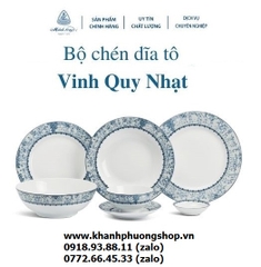 bộ bàn ăn cao cấp Vinh Quy Nhạt sứ Minh Long 13 món - bộ bàn ăn vinh quy nhạt sứ minh long