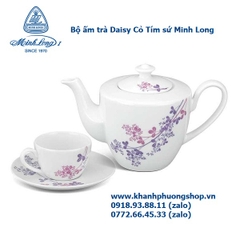 bộ ấm trà Daisy Cỏ Tím gốm sứ Minh Long - bộ ấm trà Cỏ Tím sứ Minh Long