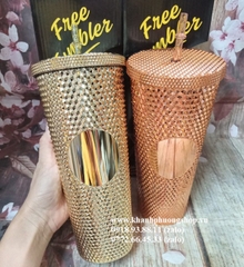 ly kim cương mà gold 800ml - ly kim cương màu vàng gold (không logo quà tặng)