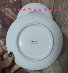 Dĩa tròn ảo 22cm gốm sứ Minh Long - dĩa tròn 22cm trắng ngà sứ minh long