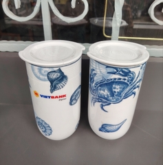 Bộ 2 ly sứ dưỡng sinh K4 họa tiết Đại Dương gốm sứ Minh Long