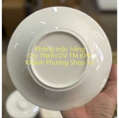 Dĩa tròn Tulips hoa nổi size 20cm gốm sứ Minh Long - dĩa lòng sâu