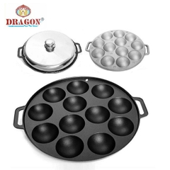 chảo gang đổ bánh khọt 8,10,12 lỗ - khuôn đổ bánh khọt 8,10,12 lỗ