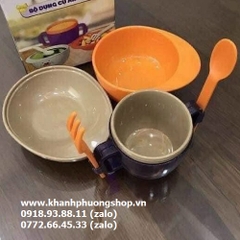 bộ muỗng tô dĩa cho bé ăn dặm - bộ đồ ăn dặm cho bé