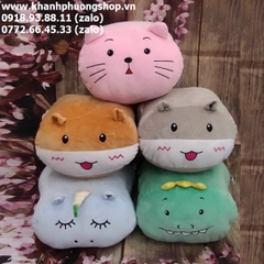 gối ngủ văn phòng có ủ ấm tay - gối ngủ văn phòng xỏ tay