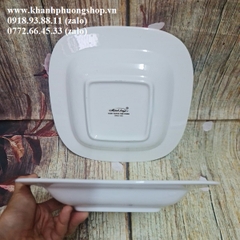 dĩa vuông sứ Minh Long 25, 33cm - dĩa sứ vuông lòng sâu minh long