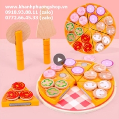 bộ đồ chơi bánh pizza gỗ cho bé - đồ chơi bánh pizza gỗ