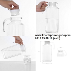 bình đựng nước thủy tinh 1.8L - bình thủy tinh đựng nước