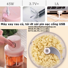 máy xay rau củ mini xài pin - máy xay tỏi ớt mini