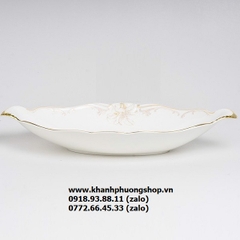 dĩa đựng trái cây đài cát hoa vàng sứ Minh Long - dĩa trái cây sứ Minh Long