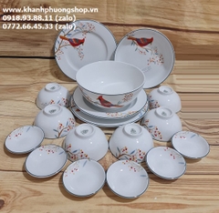 bộ tô chén dĩa Quả Đầu Mùa sứ Minh Long 16 món - bộ bàn ăn quả đầu mùa sứ minh long