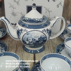 bộ ấm trà Hồn Việt sứ Minh Long 1.3L - bộ ấm trà sứ minh long hồn việt