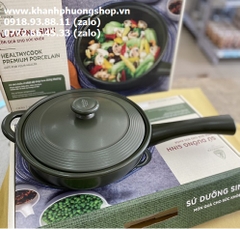 chảo sứ Minh Long có nắp đậy - chảo sứ minh long 27cm có nắp