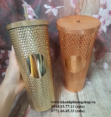 ly kim cương mà gold 800ml - ly kim cương màu vàng gold (không logo quà tặng)